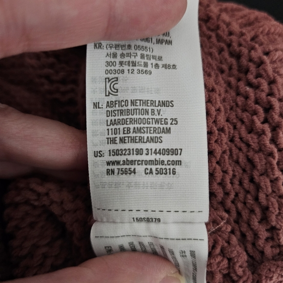 Abercrombie & Fitch Dusty Rose Chunky Knit Chenille Crew Neck Sweater - Picture 7 of 7